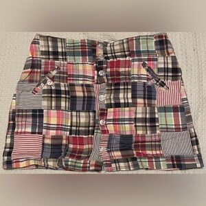 PINK PINEAPPLE multicolored multicolor plaid button front mini skirt 4 Small S
